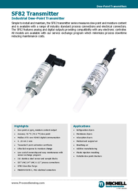 Thumbnail of document Data Sheet - SF82 Dew-Point Transmitter for Compressed Air Dryers
